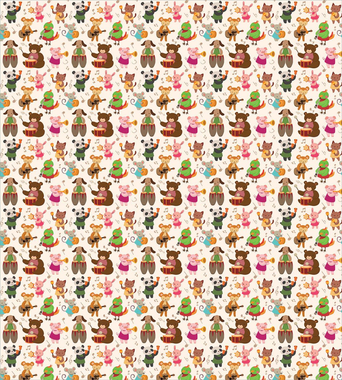 Toys Playing Teddy Bear — Pattern