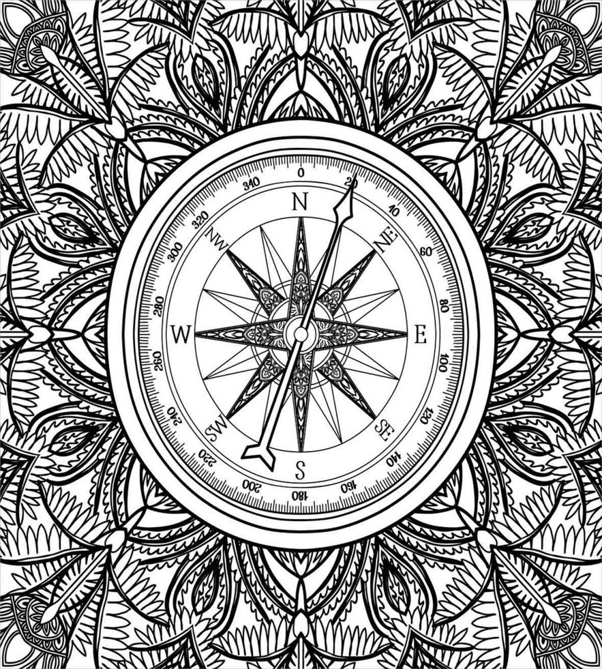 Ornate Floral Wind Rose — Pattern