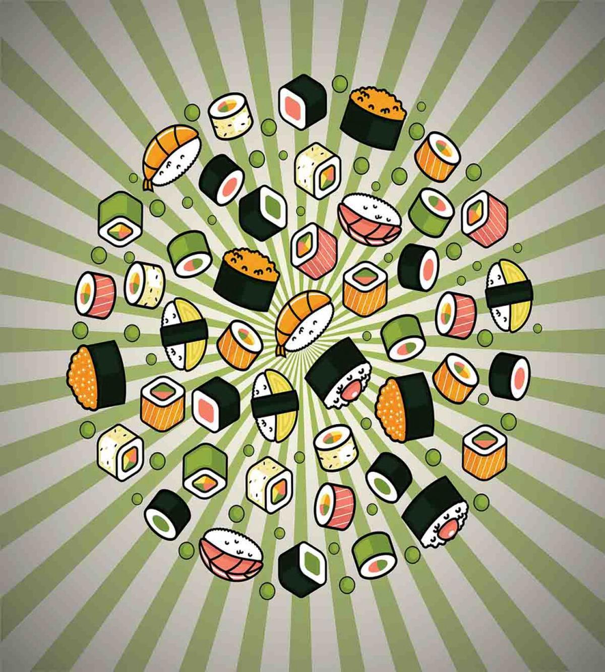 Manga Style Japanese Food — Pattern