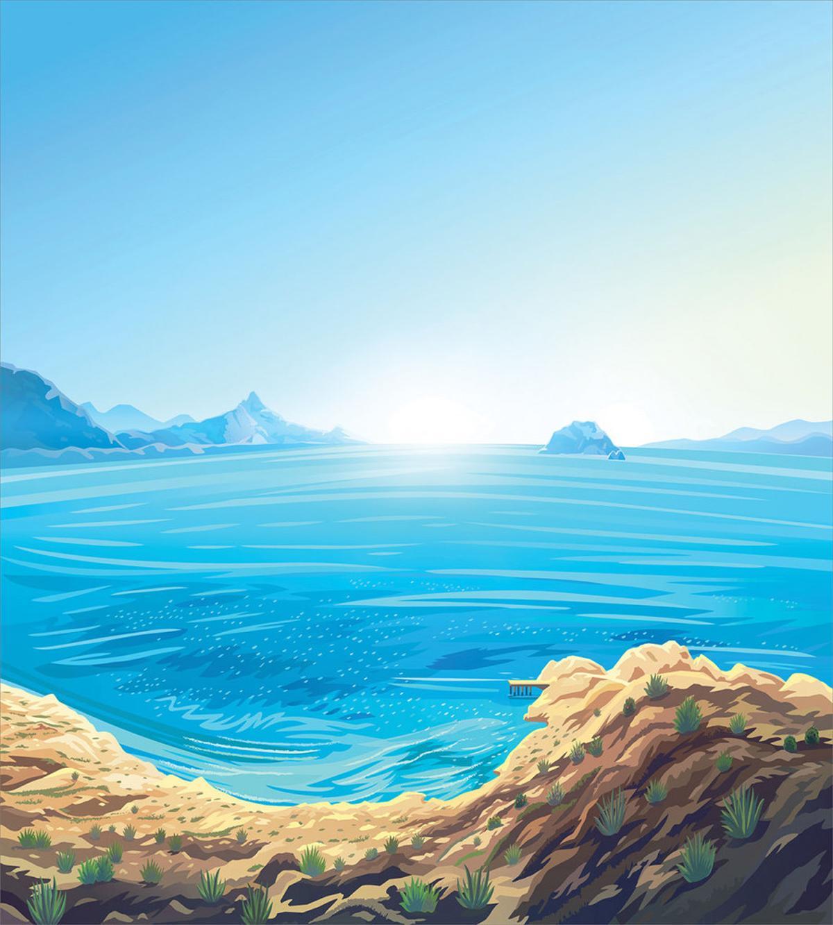 Seascape Cartoon — Pattern