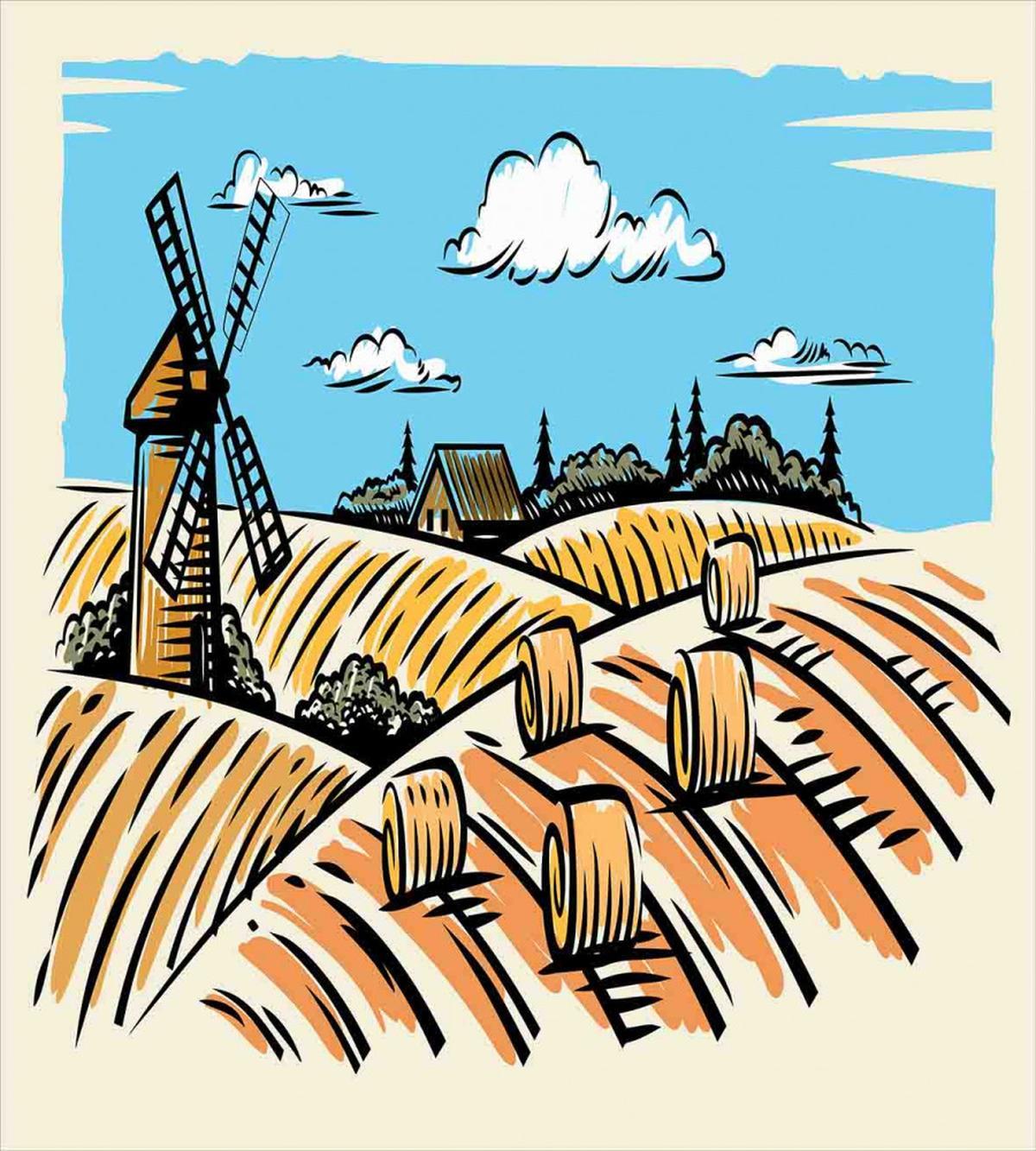 Windmillnd Hay Bales — Pattern