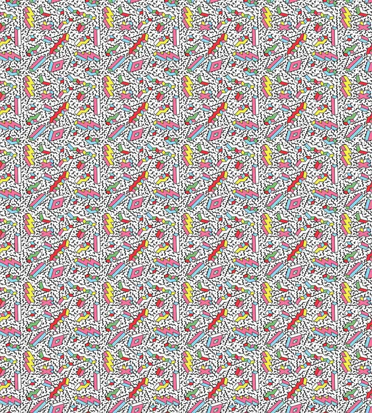 Memphis 90s 3D Shapes — Pattern