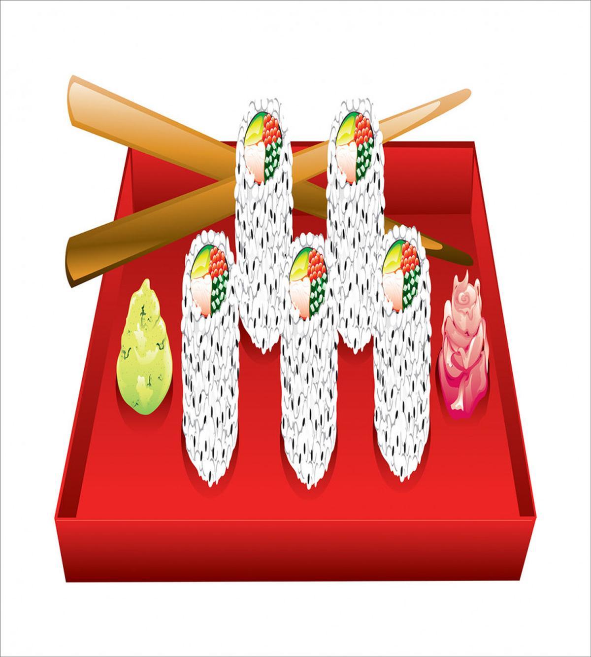 Japan California Rolls Plate — Pattern