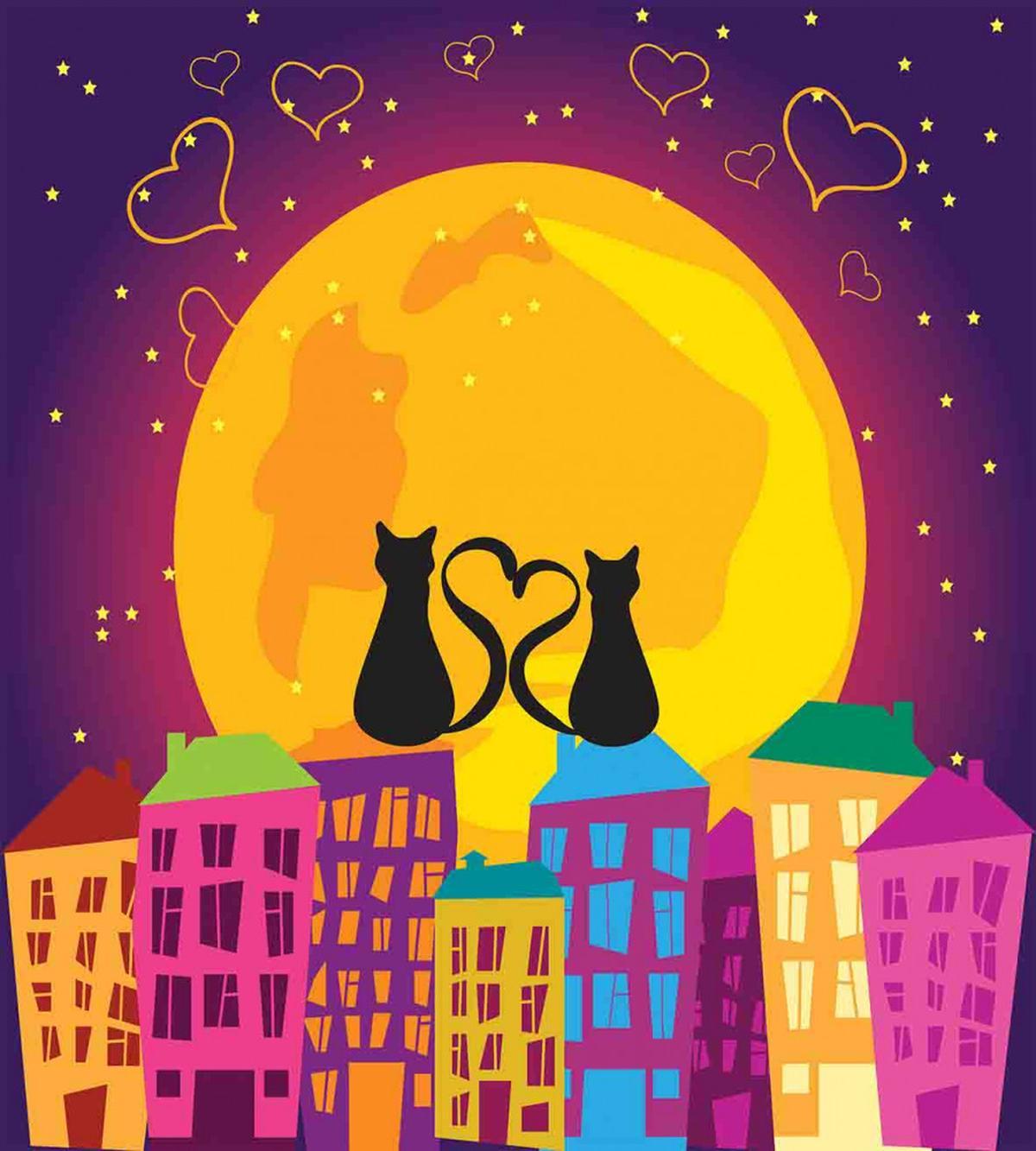 Cats on the Roof Heart — Pattern