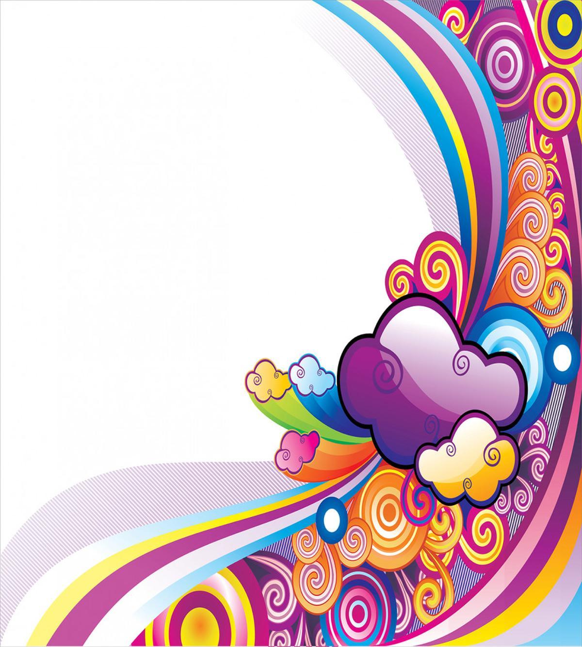 Rainbow Colored Clouds — Pattern