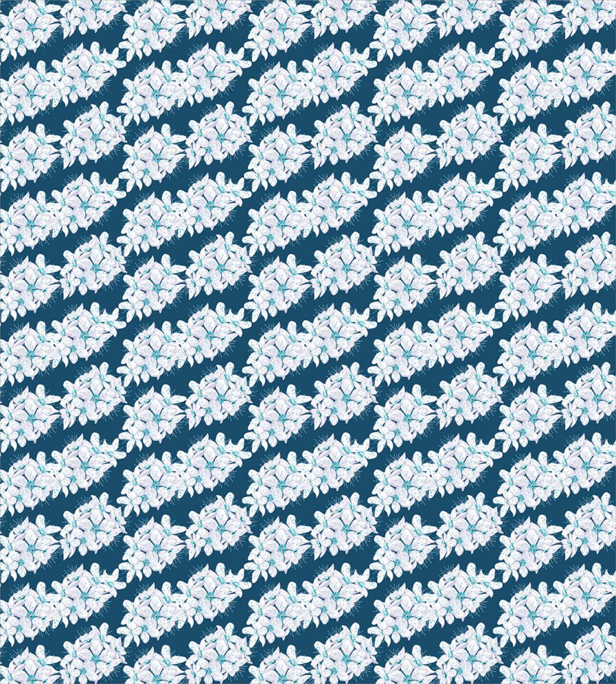 Flowers on Blue — Pattern