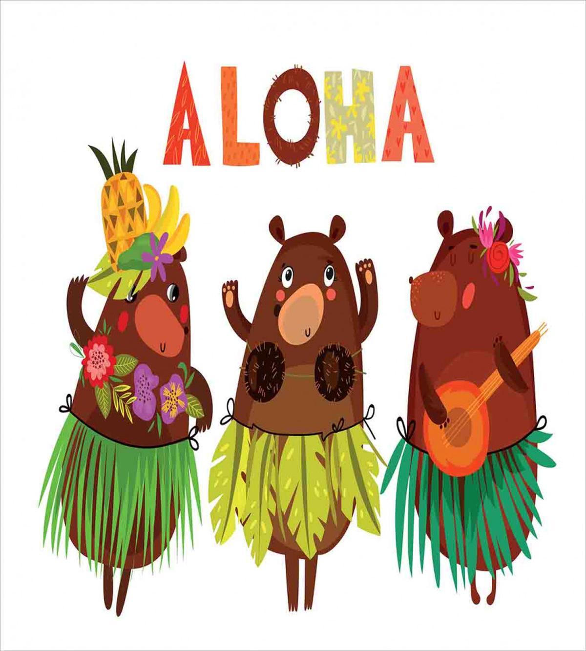 Funny Bears in Hawaii — Pattern
