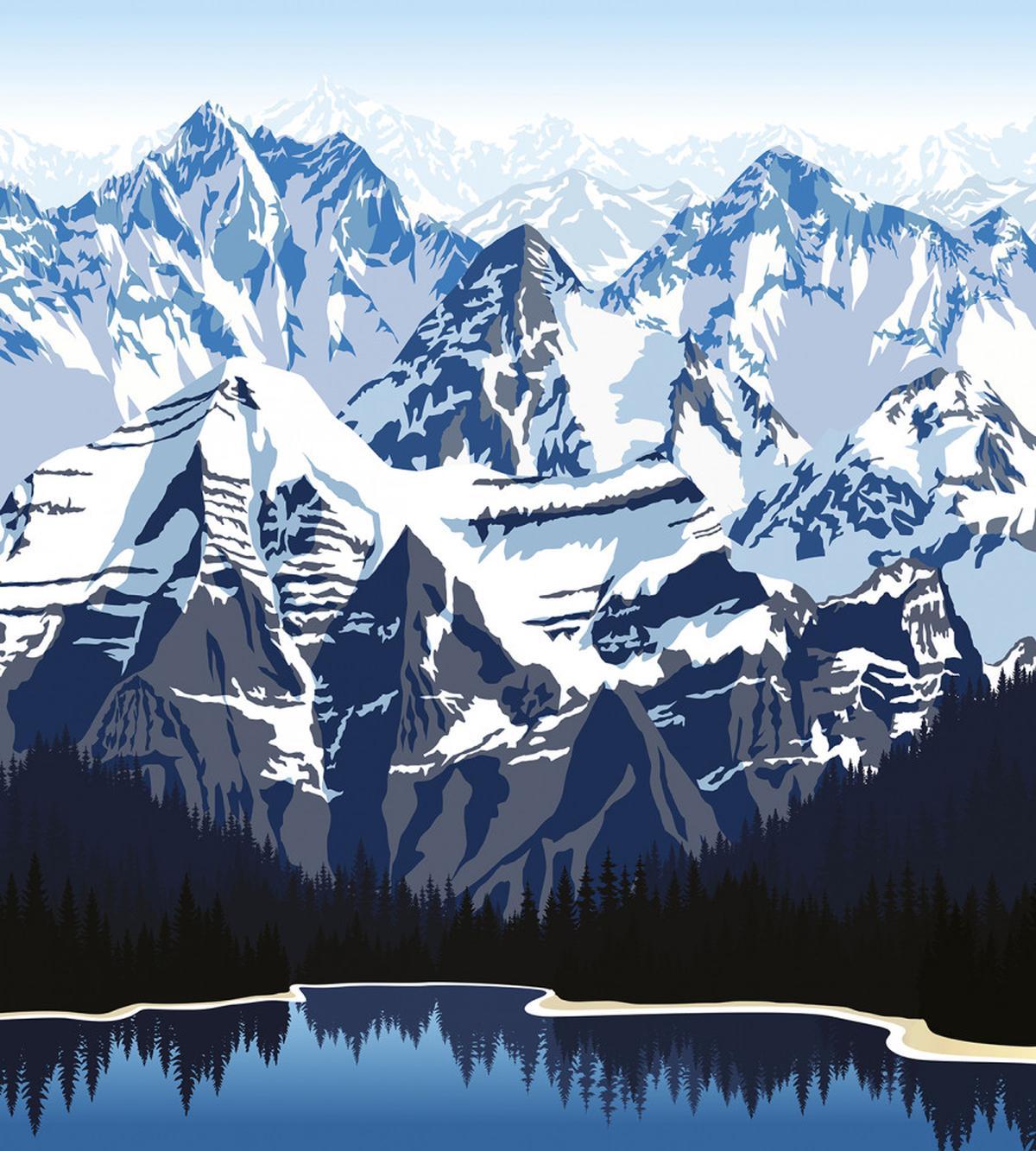 Mountain with Snow View — Pattern