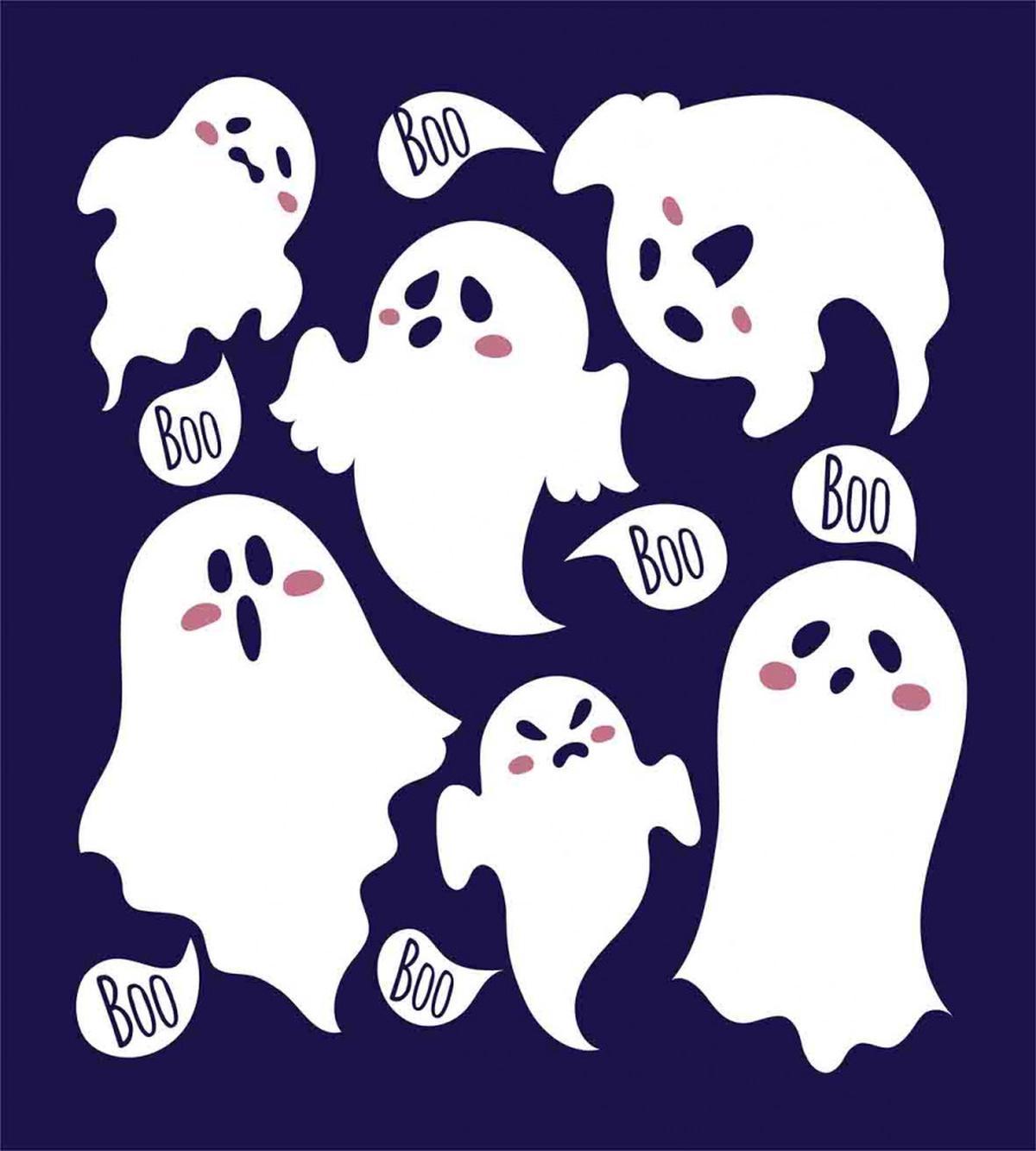 Scary Ghost Characters Boo — Pattern