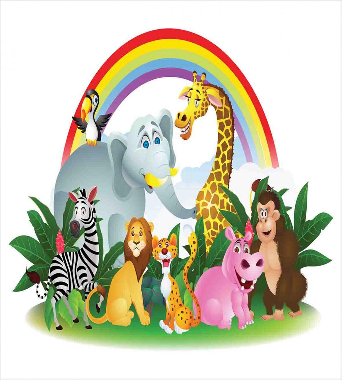 Animals Under Rainbow — Pattern