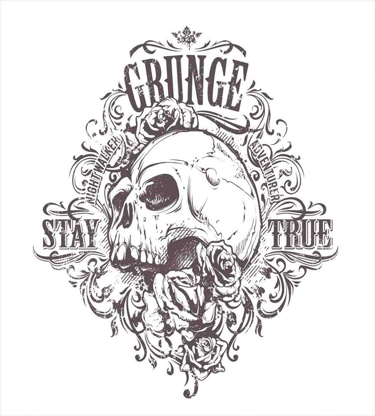Skull Rose Grunge — Pattern