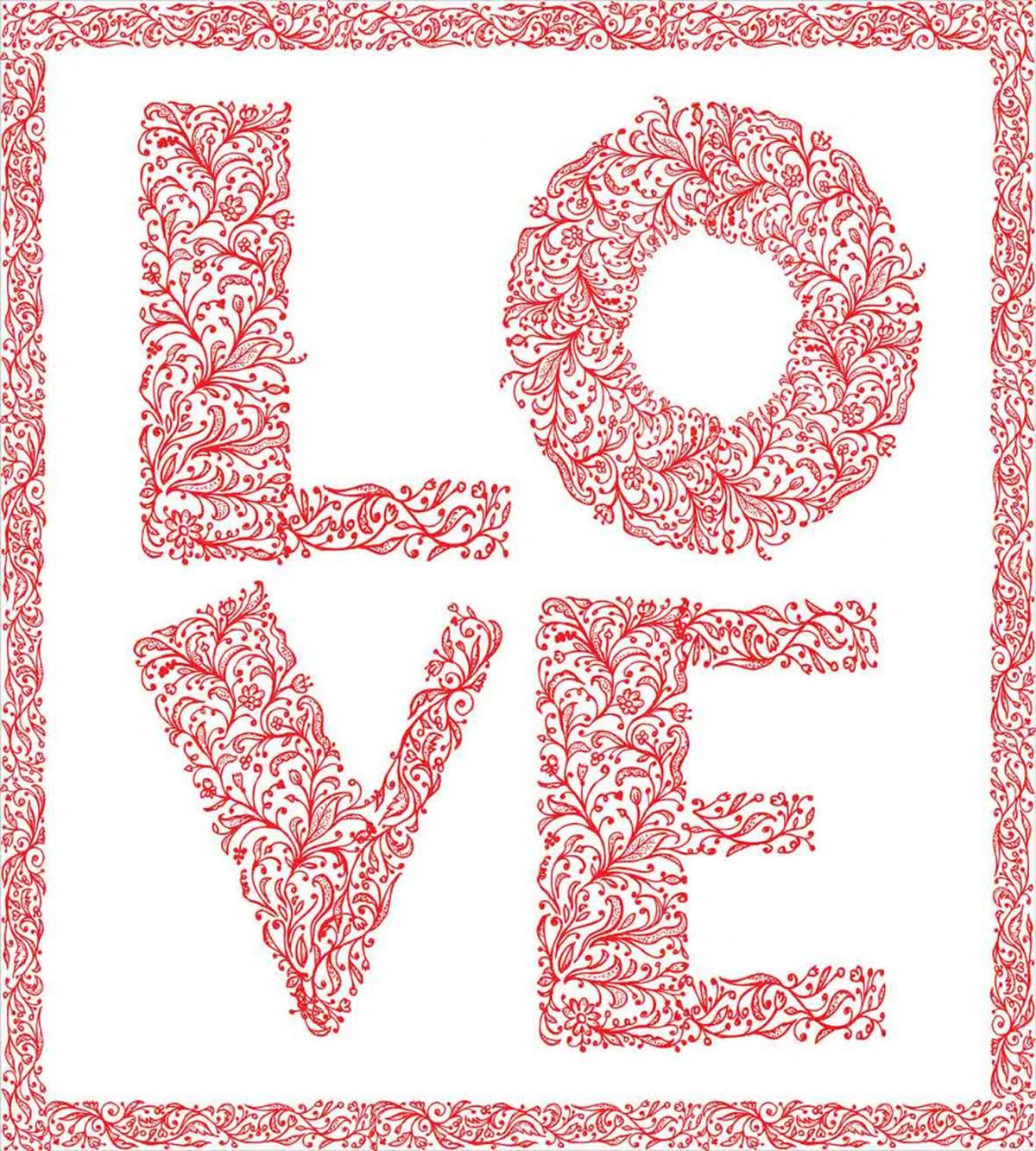 Floral Valentines Day — Pattern