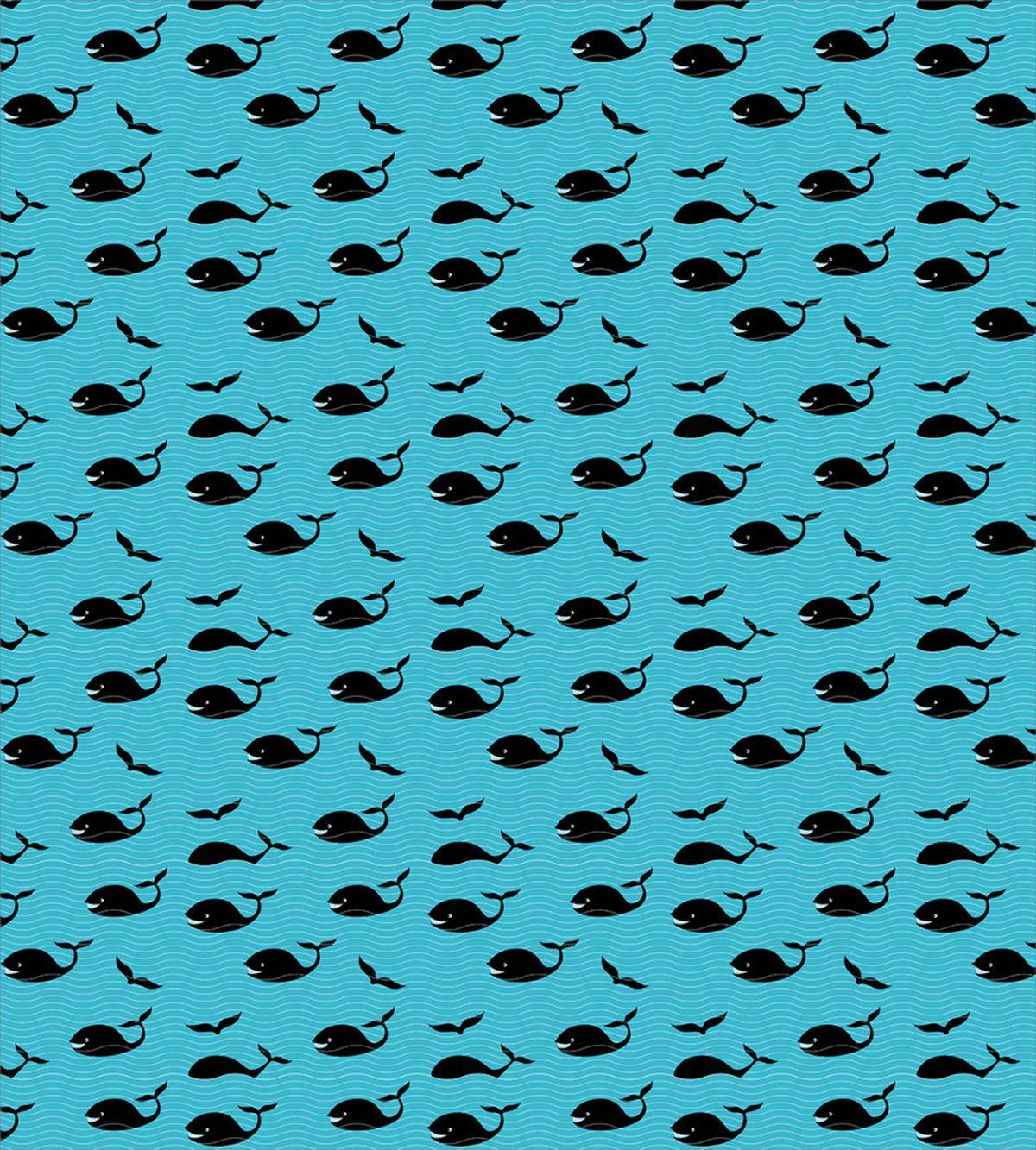 Blue Sea Waves Fish Fins — Pattern