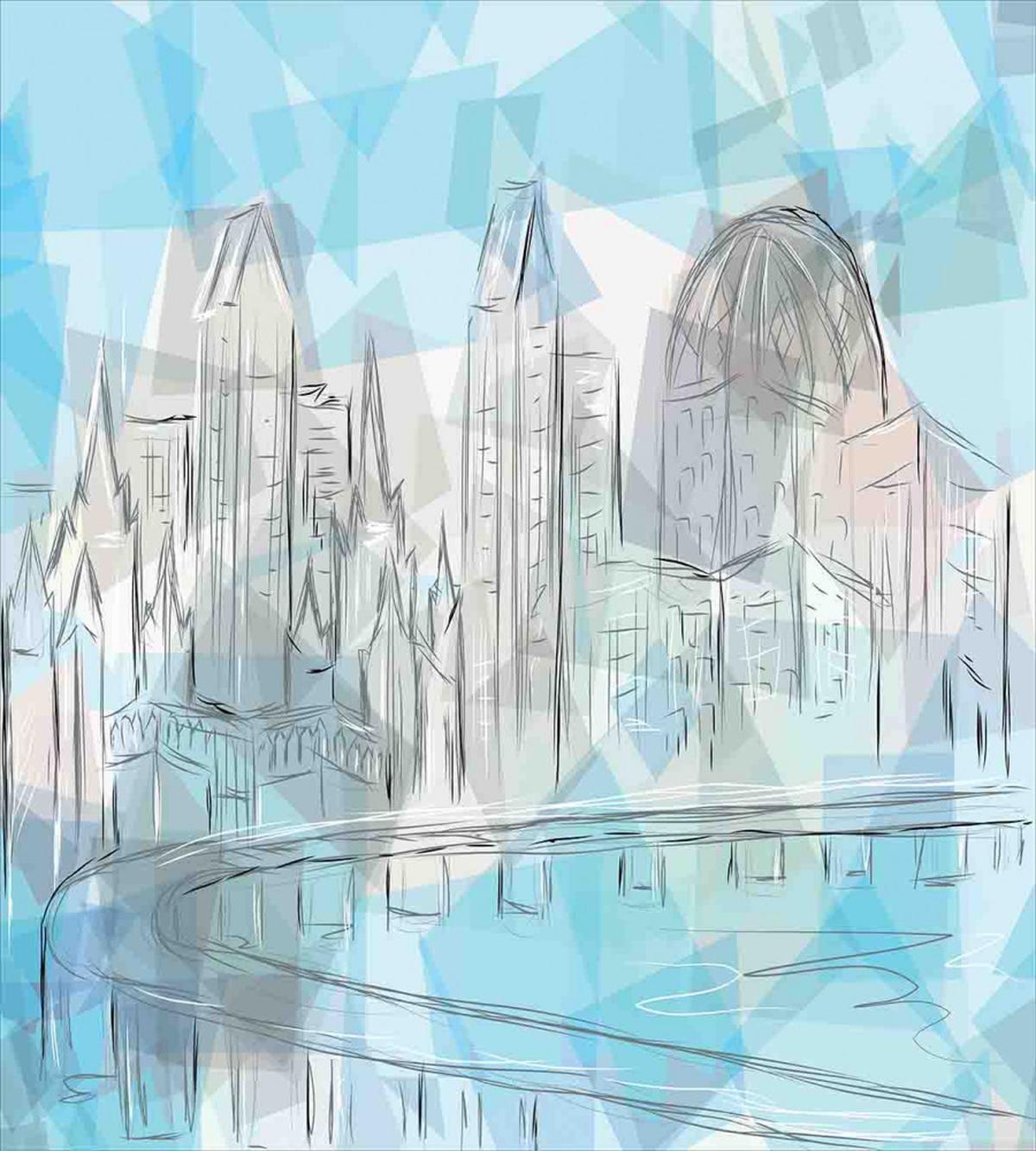 Abstract City Silhouette — Pattern