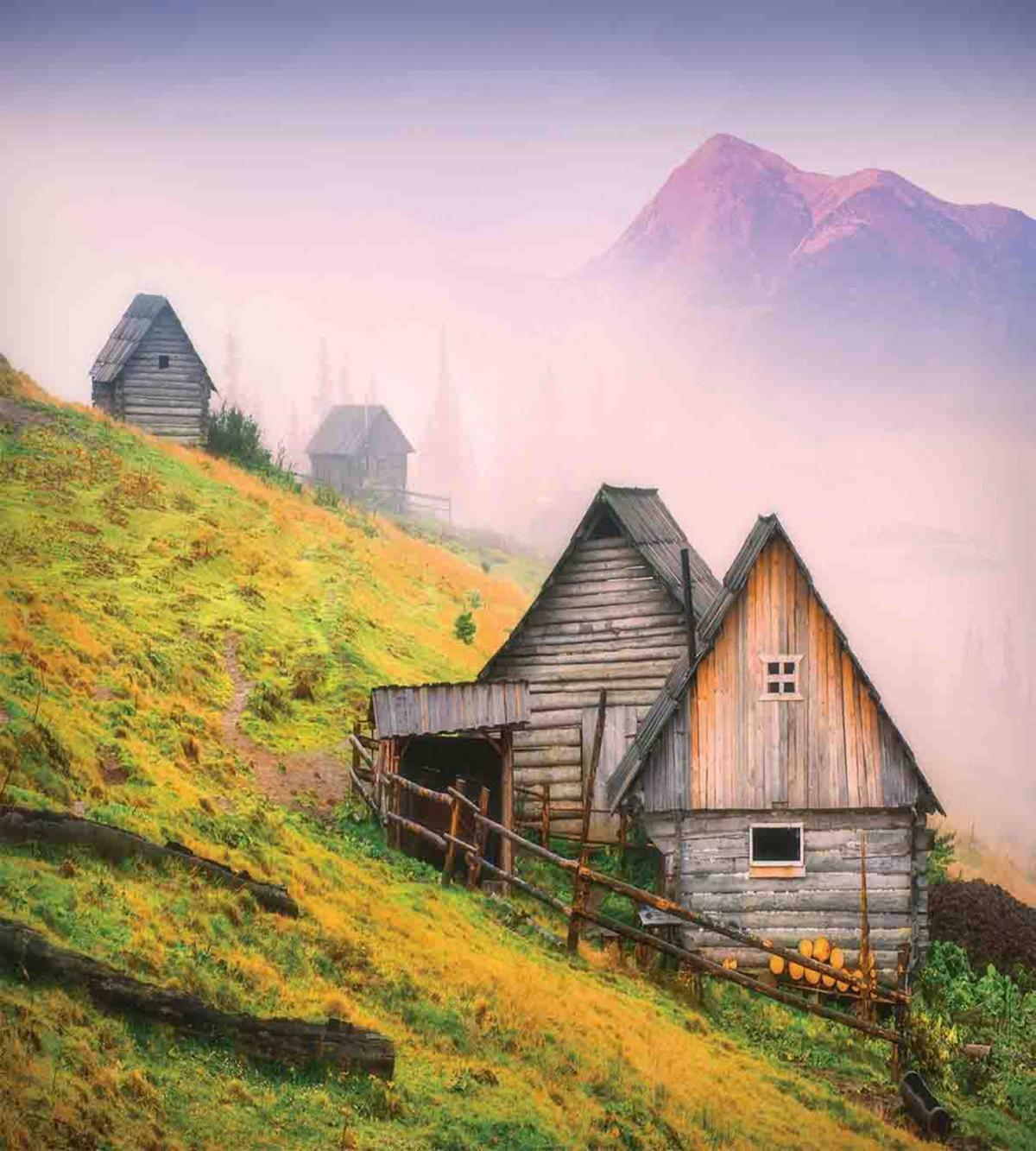 Wooden Houses Mountain — Pattern