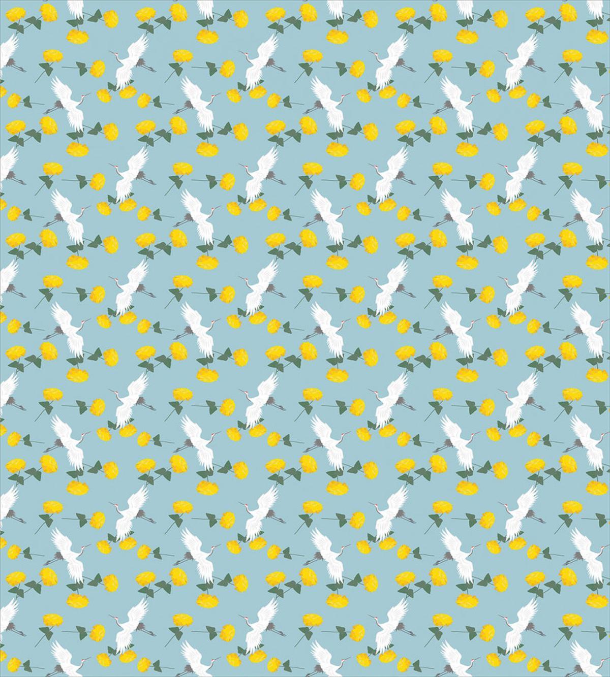 Cranes and Flowers — Pattern