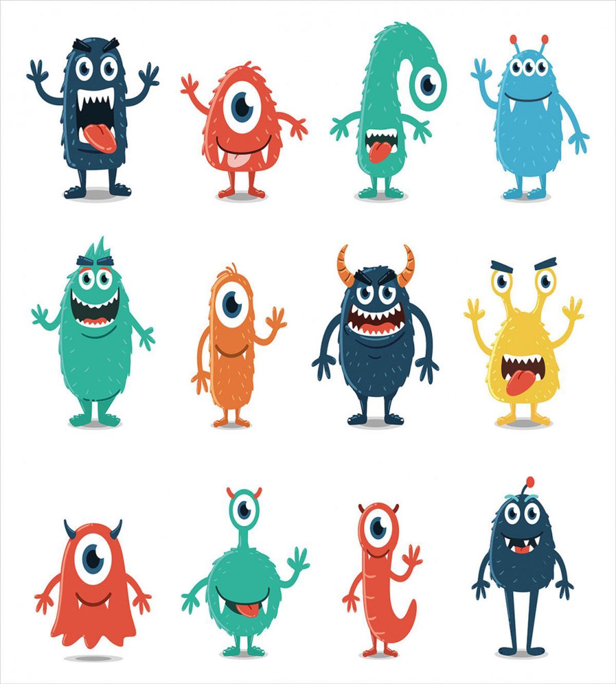 Colorful Monster Graphic Art — Pattern
