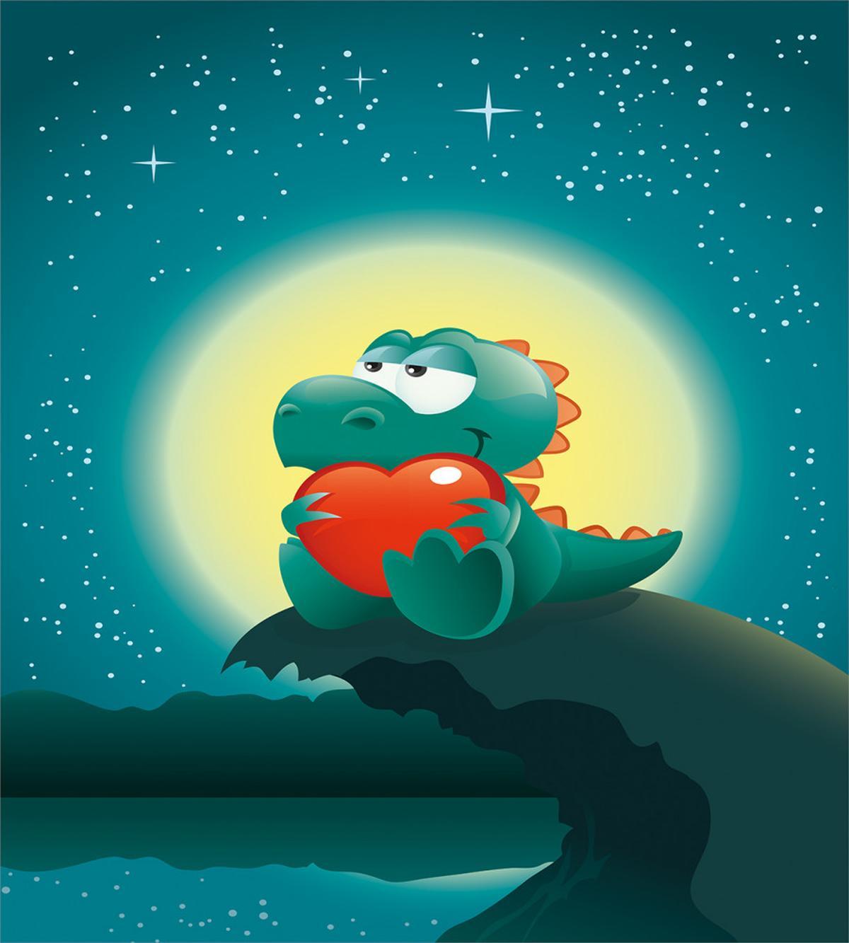 Romantic Dino — Pattern