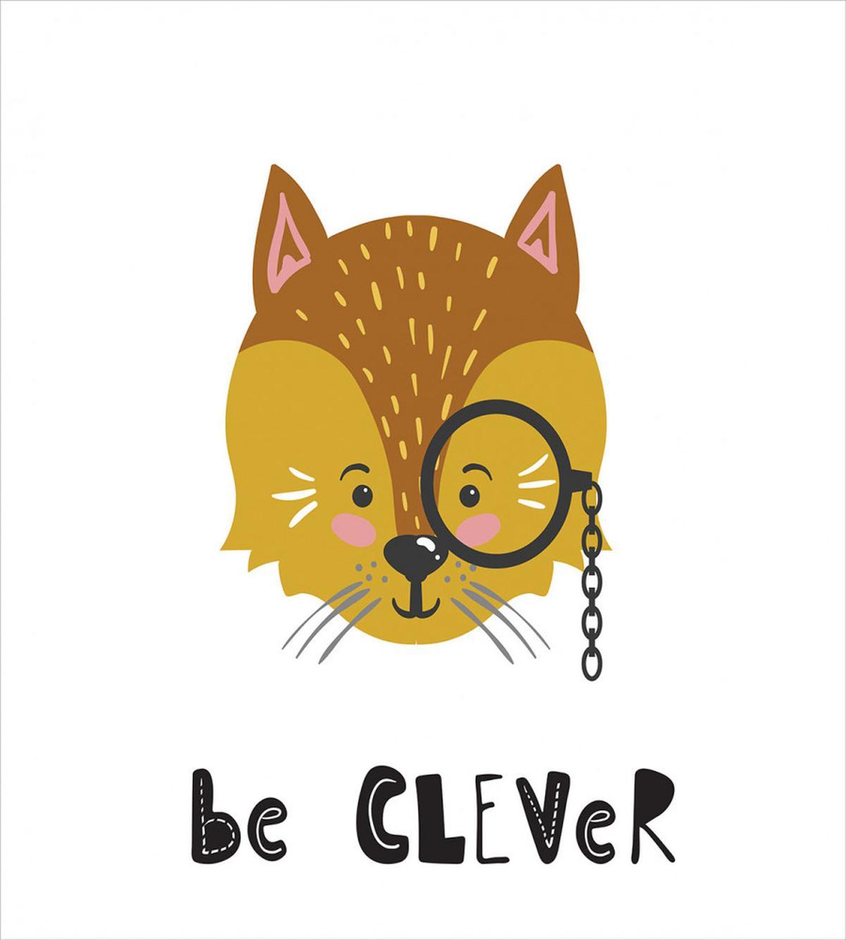 Be Clever Text Animal Character — Pattern