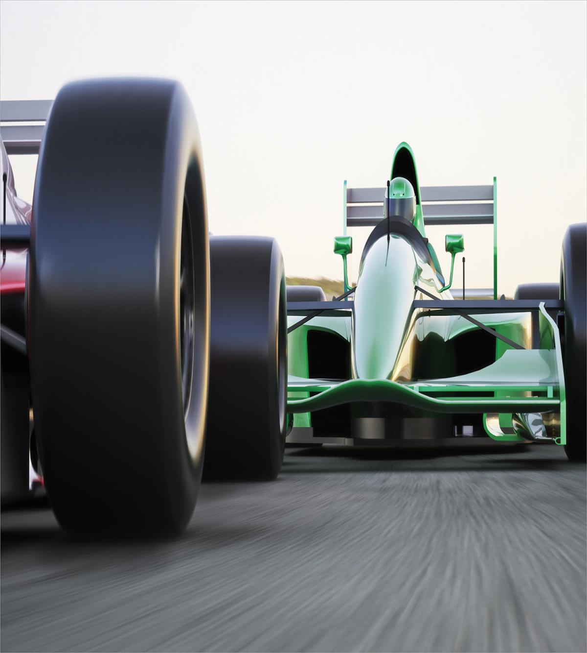 Indy Cars on Asphalt Road — Pattern