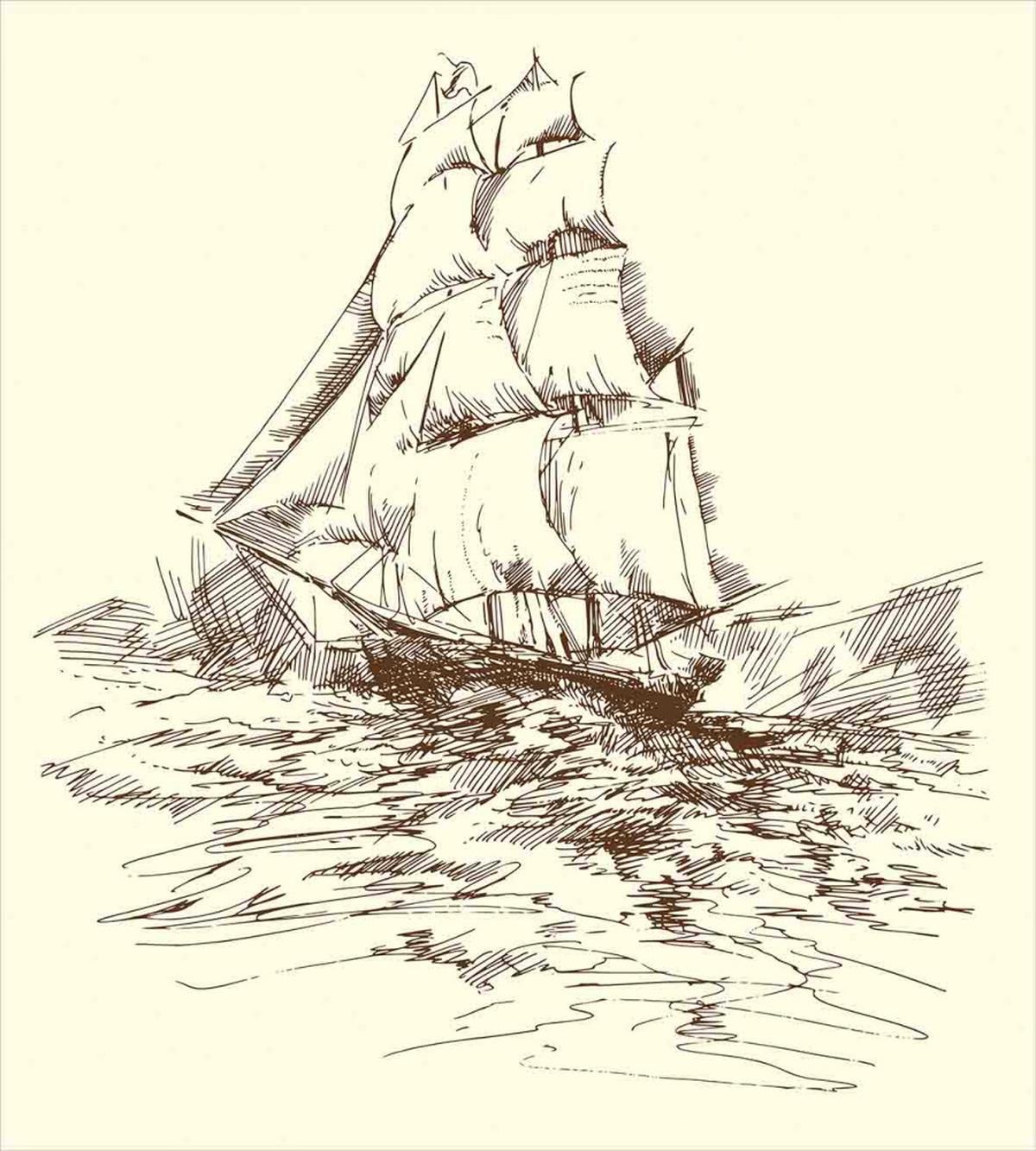 Hand Drawn Ship — Pattern