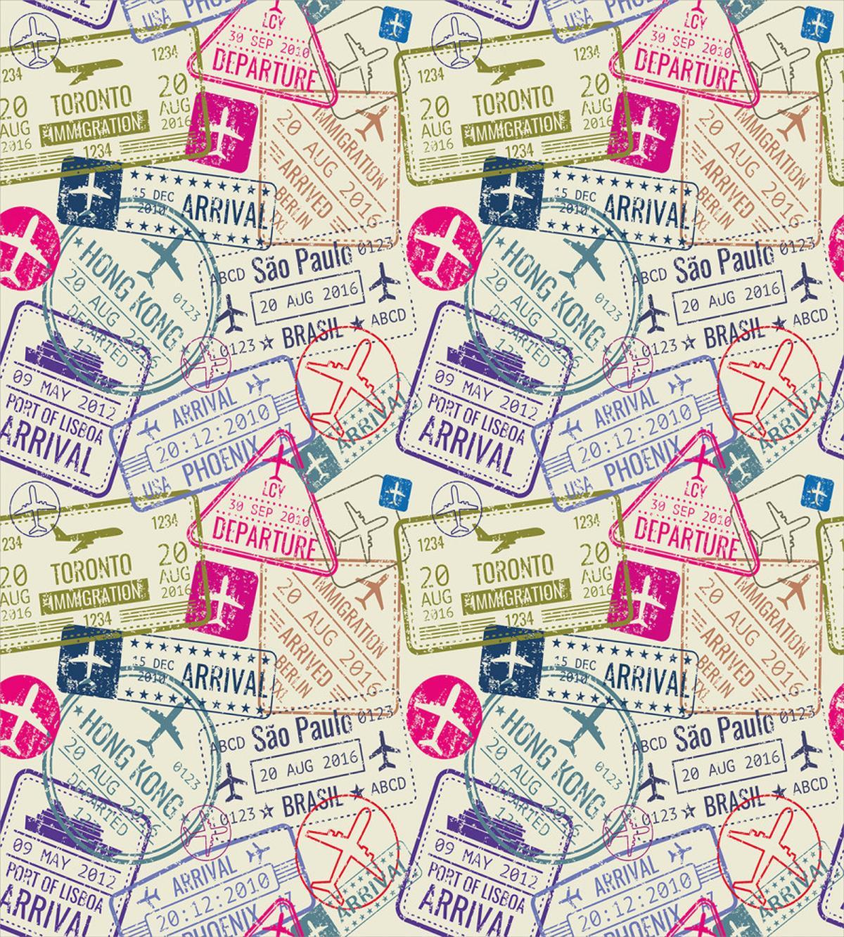 Passport Stamps Cities — Pattern