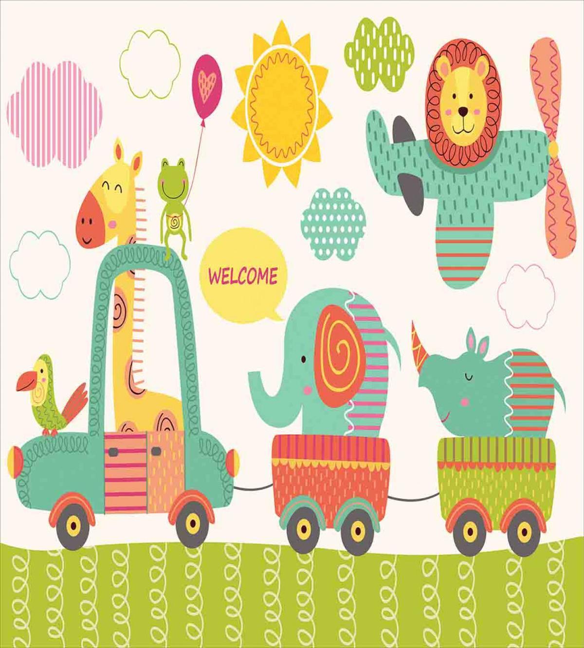 Train with Jungle Animals — Pattern