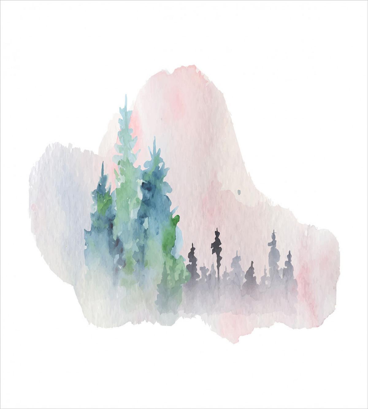 Watercolor Forest Artwork — Pattern