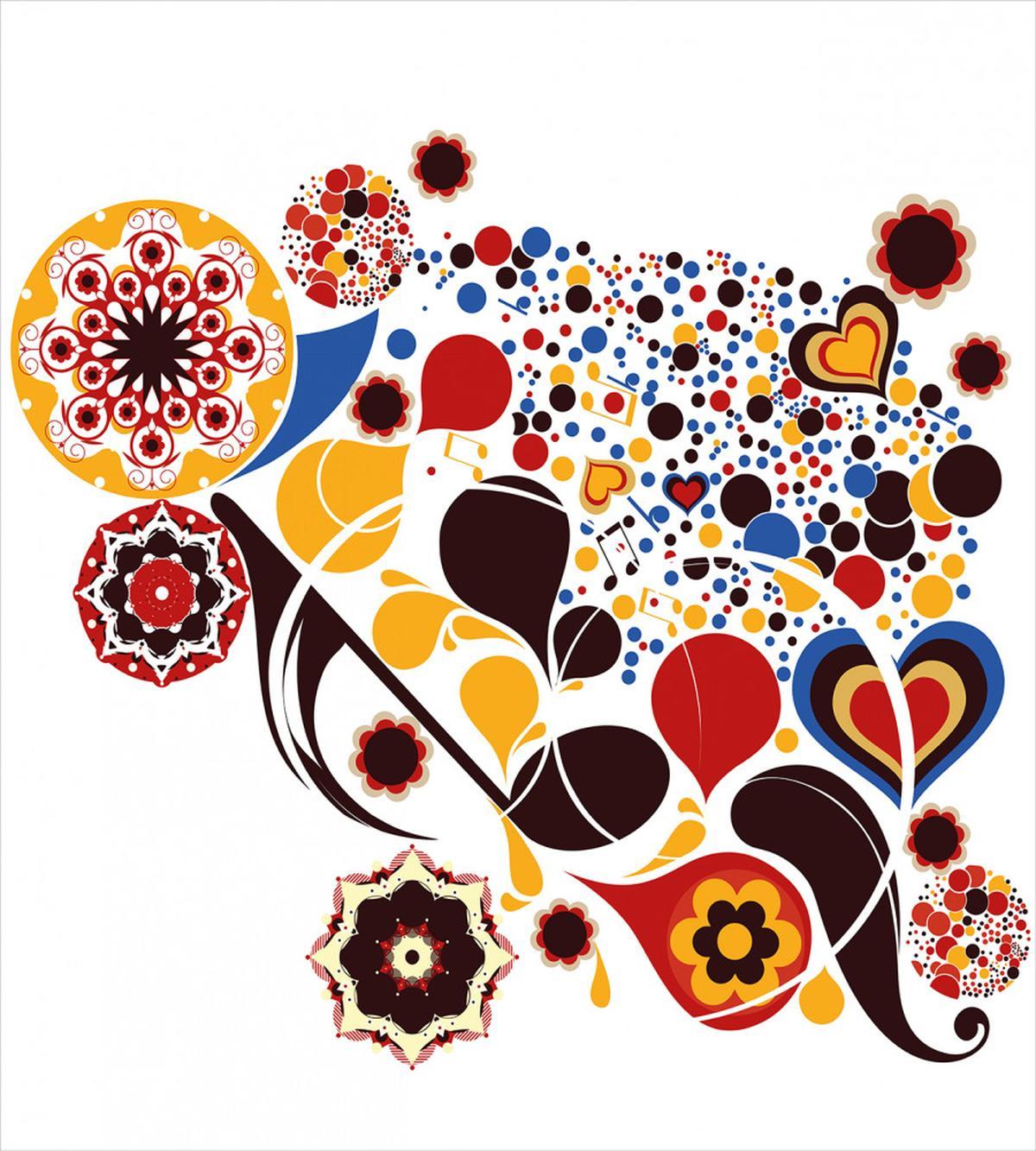 Flowers Hearts Notes — Pattern