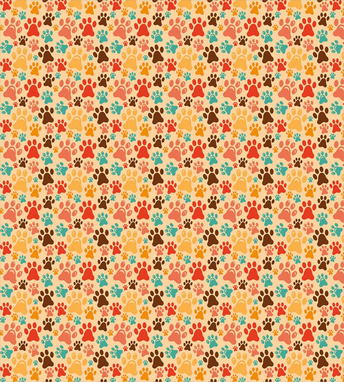 Colorful Paw Print — Pattern