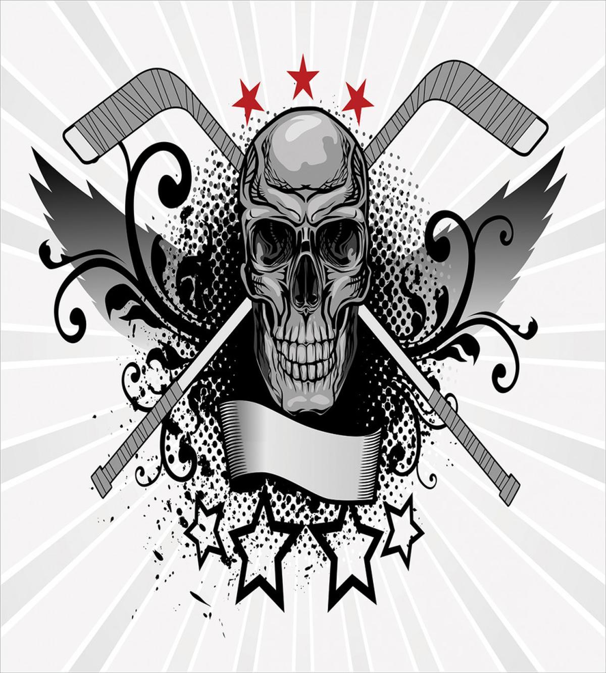 Skull with Sticks Stars — Pattern
