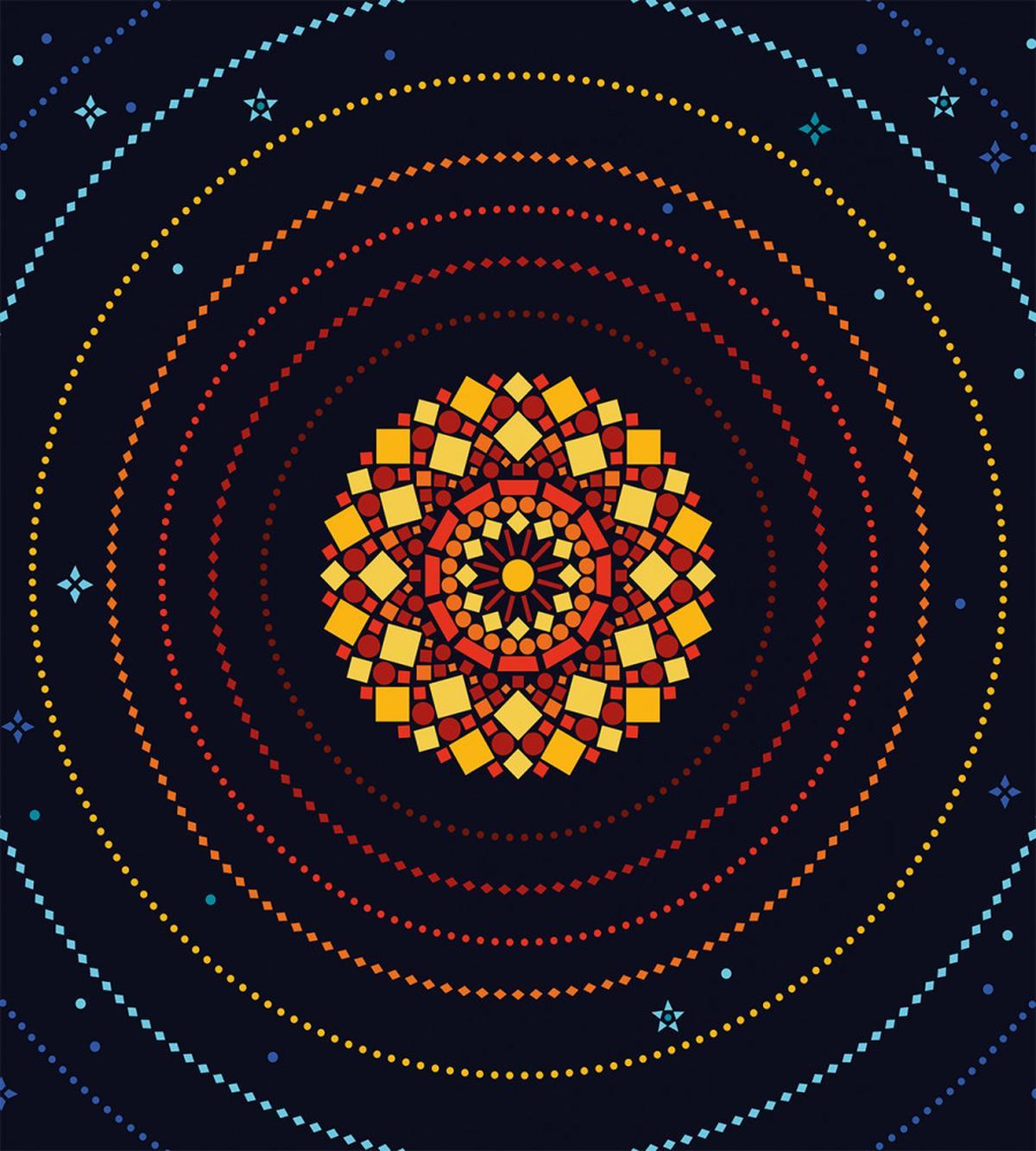 Sun Planet Orbits Art — Pattern
