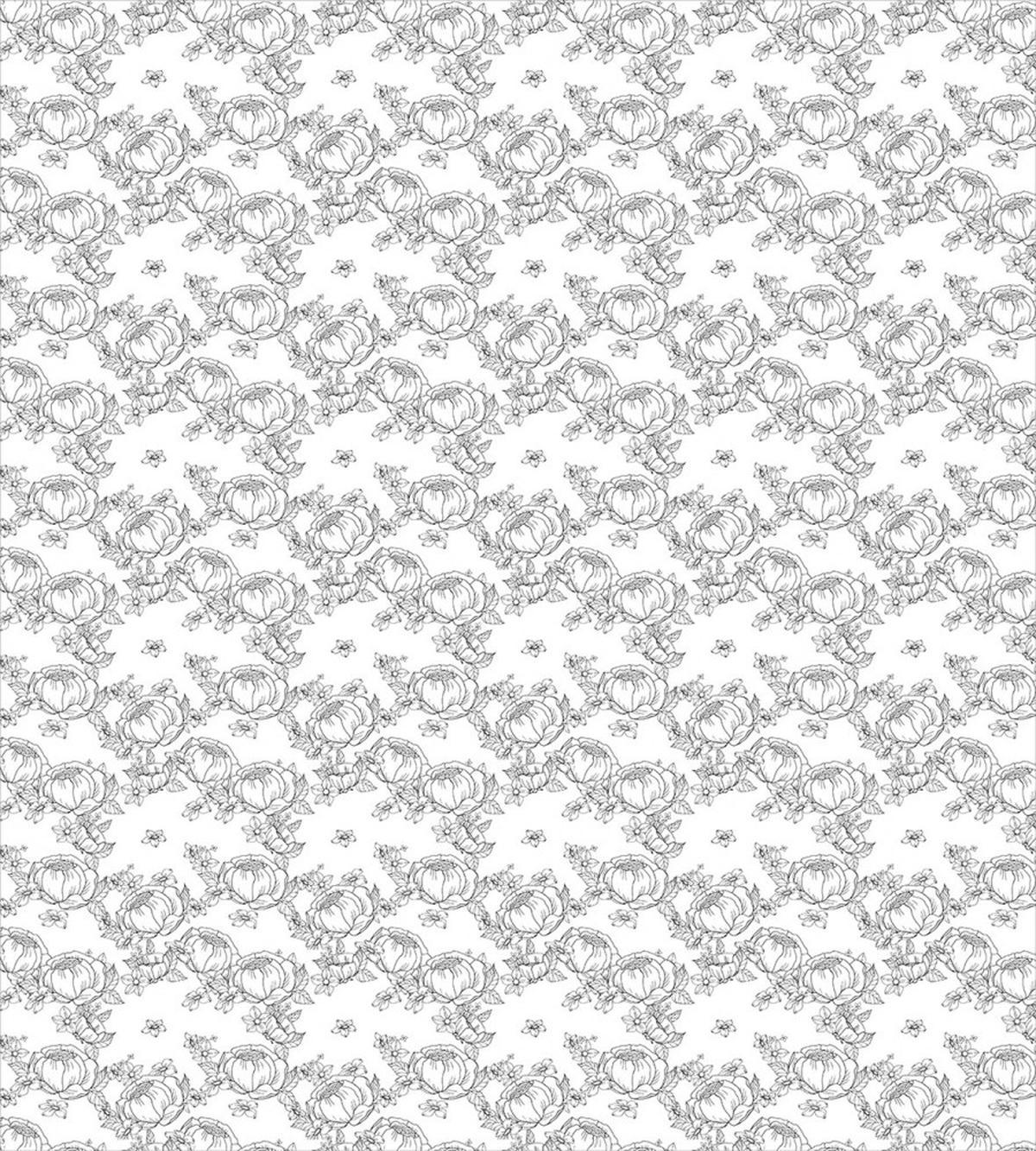 Peony Flowers Sketch Art — Pattern