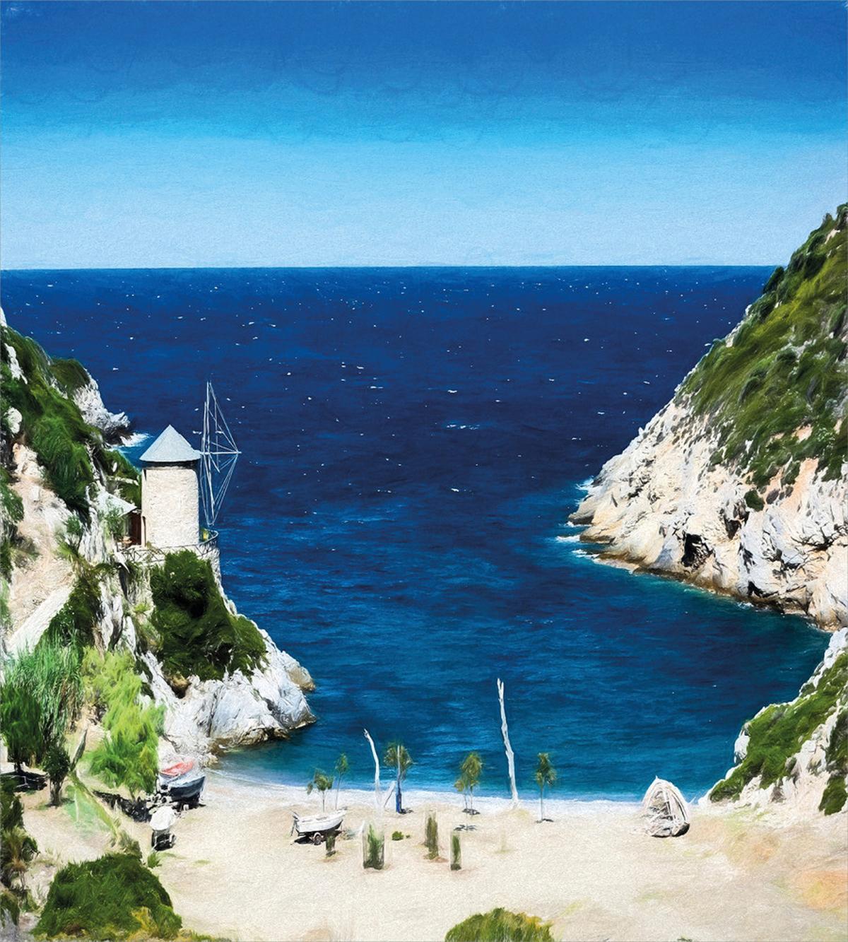 Rocky Sandy Cove Seaside — Pattern