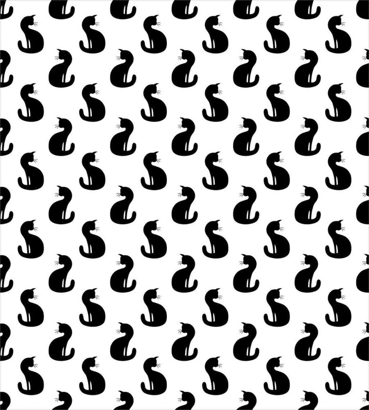 Silhouette of a Kitten — Pattern