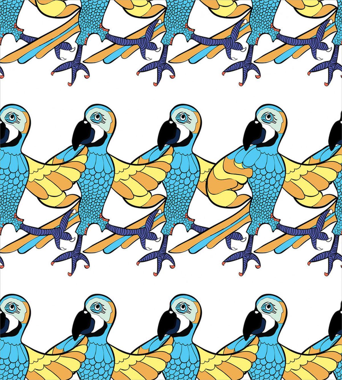 Tropic Colorful Parrots — Pattern