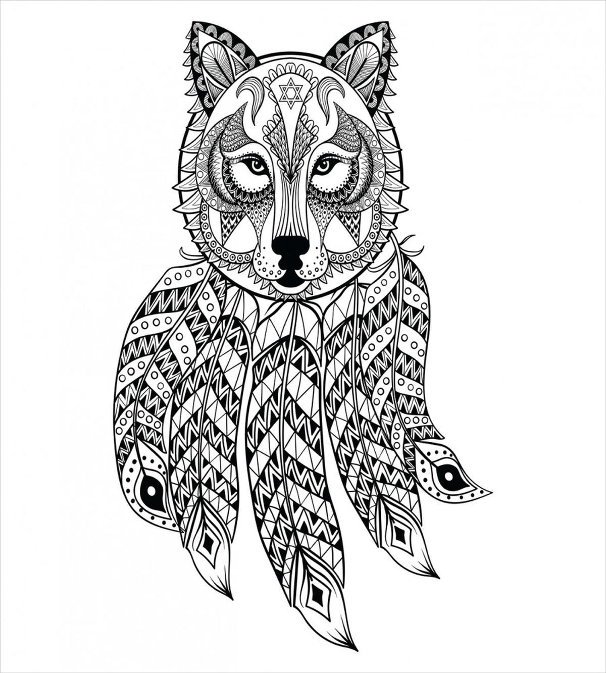 Native America Wolf Head — Pattern