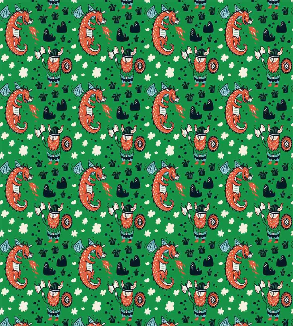 Dragon and Viking Man — Pattern