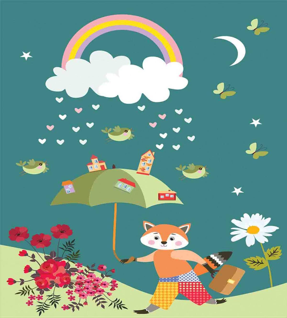 Forest Animal Hearts Flowers — Pattern