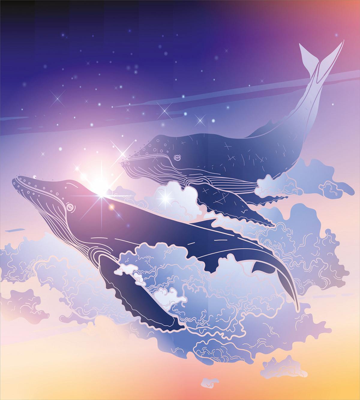 Dreamy Night with Clouds — Pattern