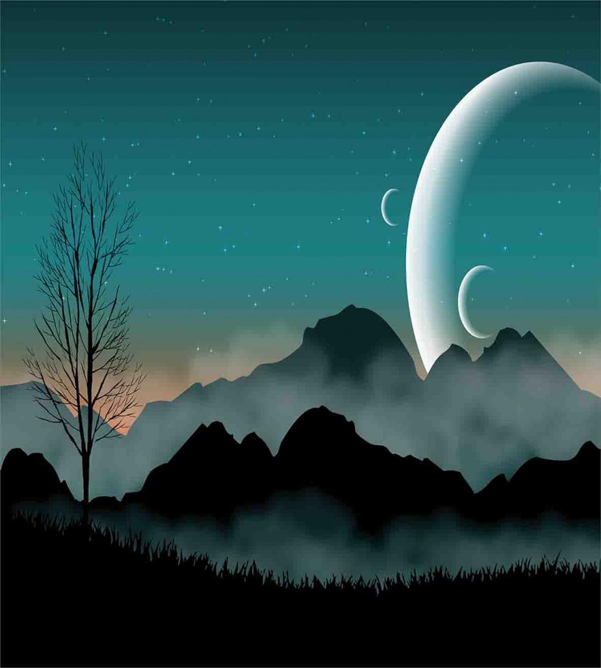 Night Sky on Mountain — Pattern