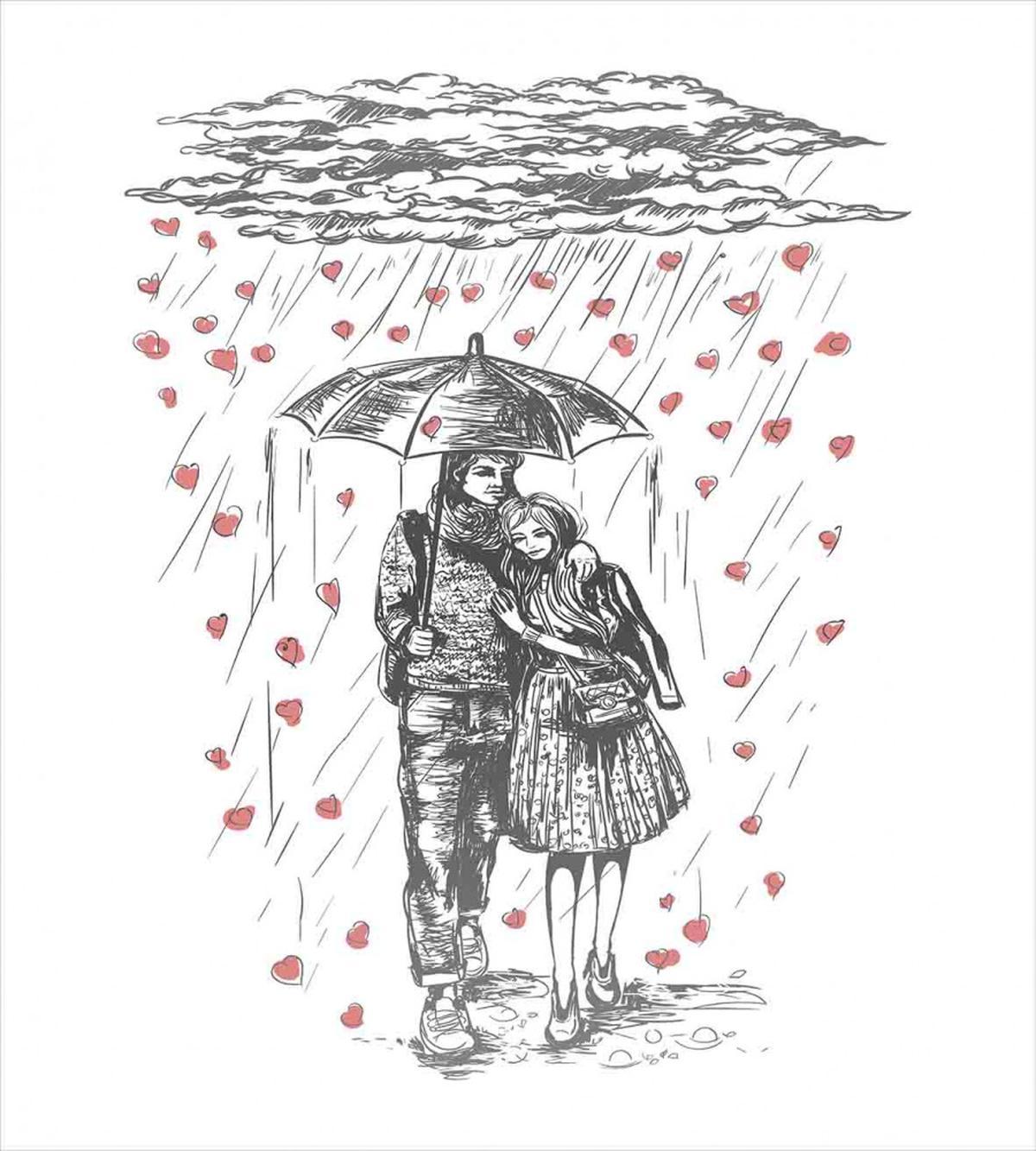 Couple on Rainy Day — Pattern