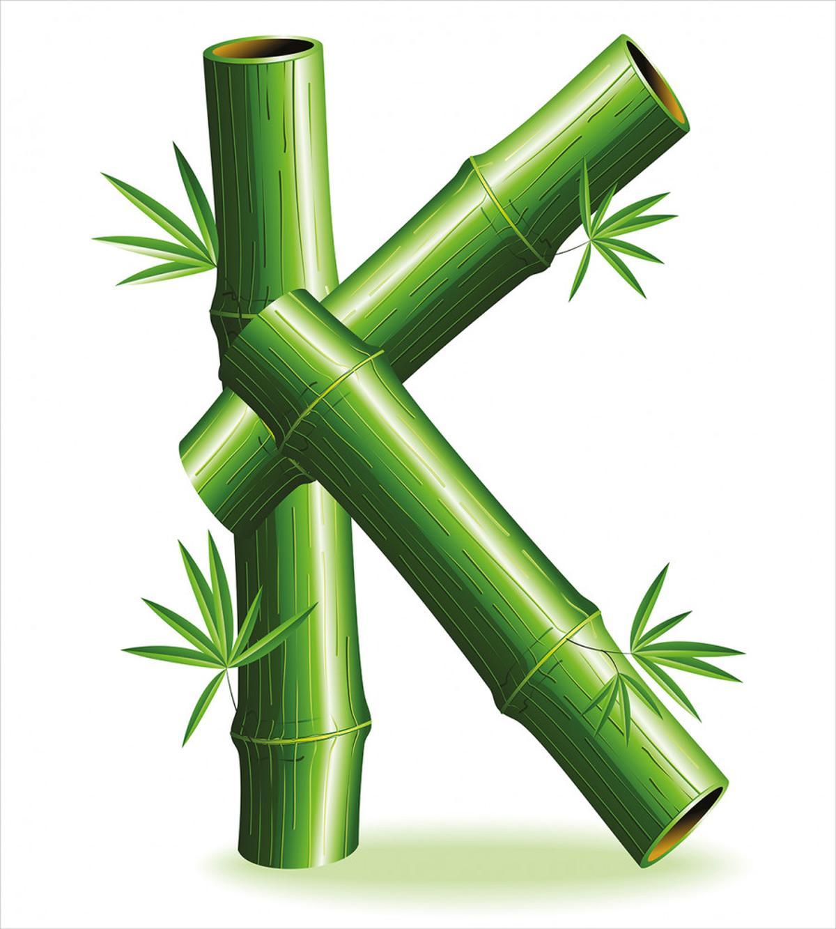 Bamboo Alphabet K — Pattern