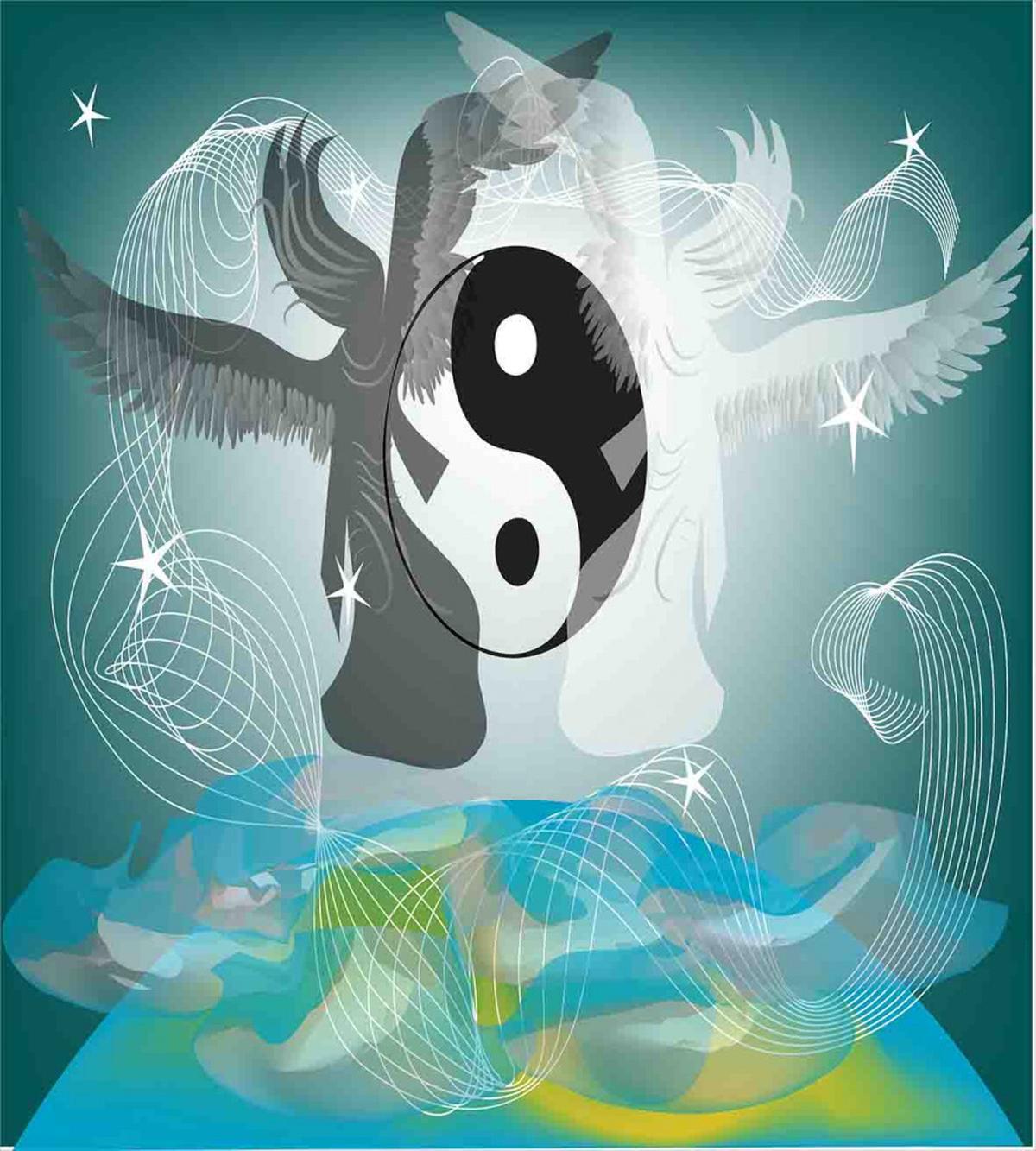 Flying Angel Abstract Art — Pattern