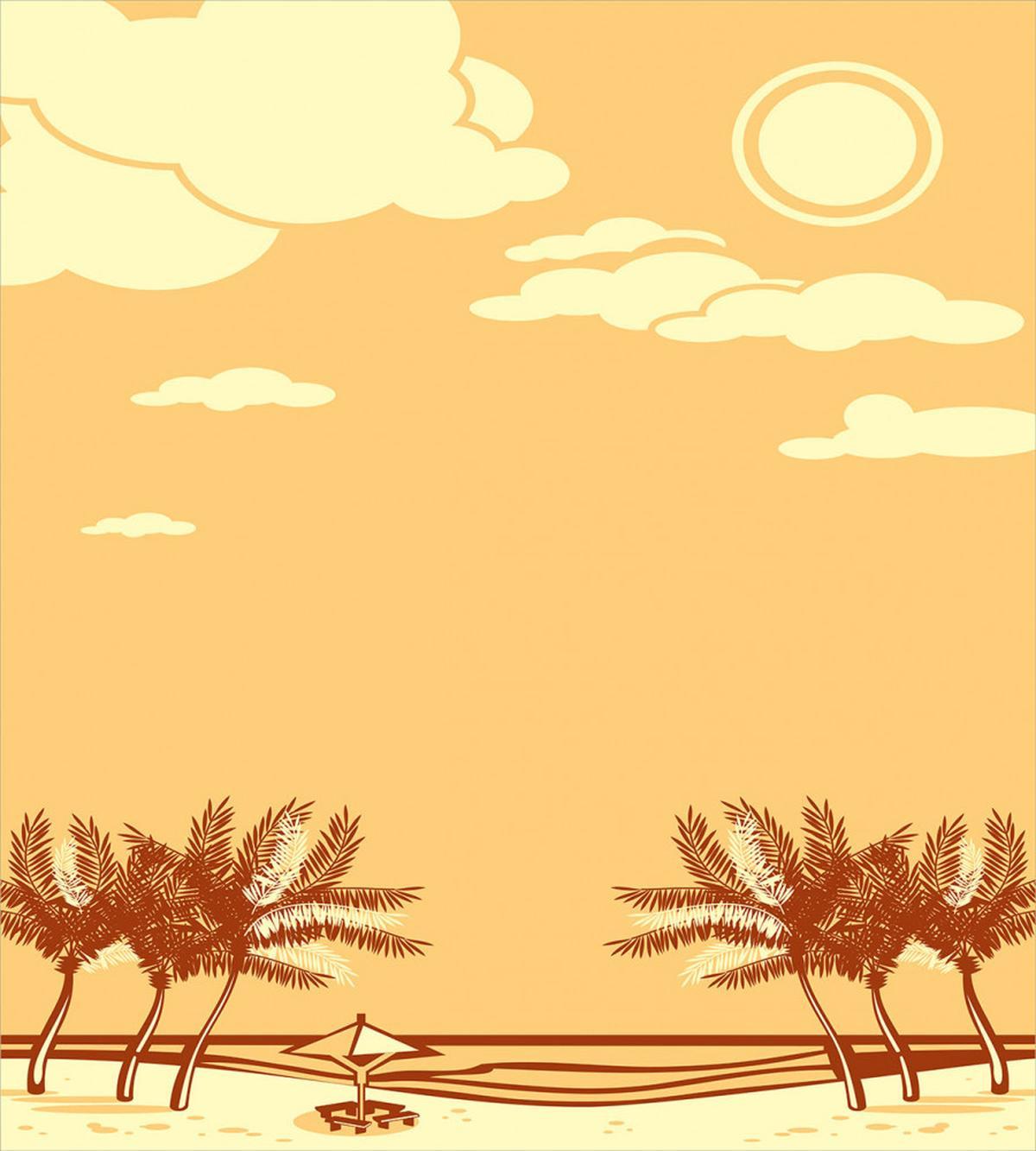 Retro Seaside Palm Trees — Pattern