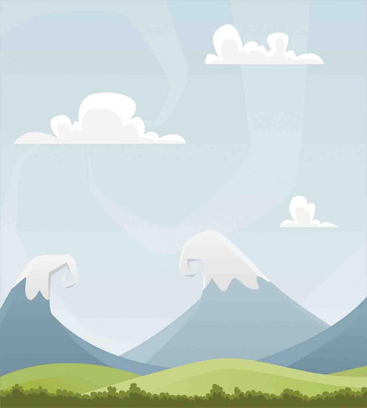 Cartoon Mountains Idyllic — Pattern