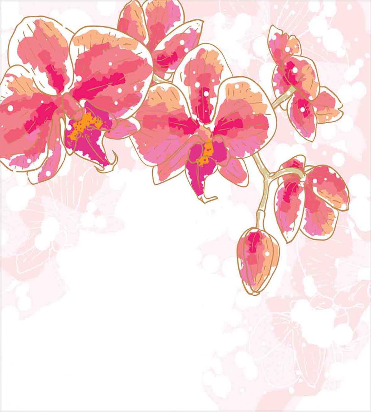 Contour Drawing Orchids — Pattern