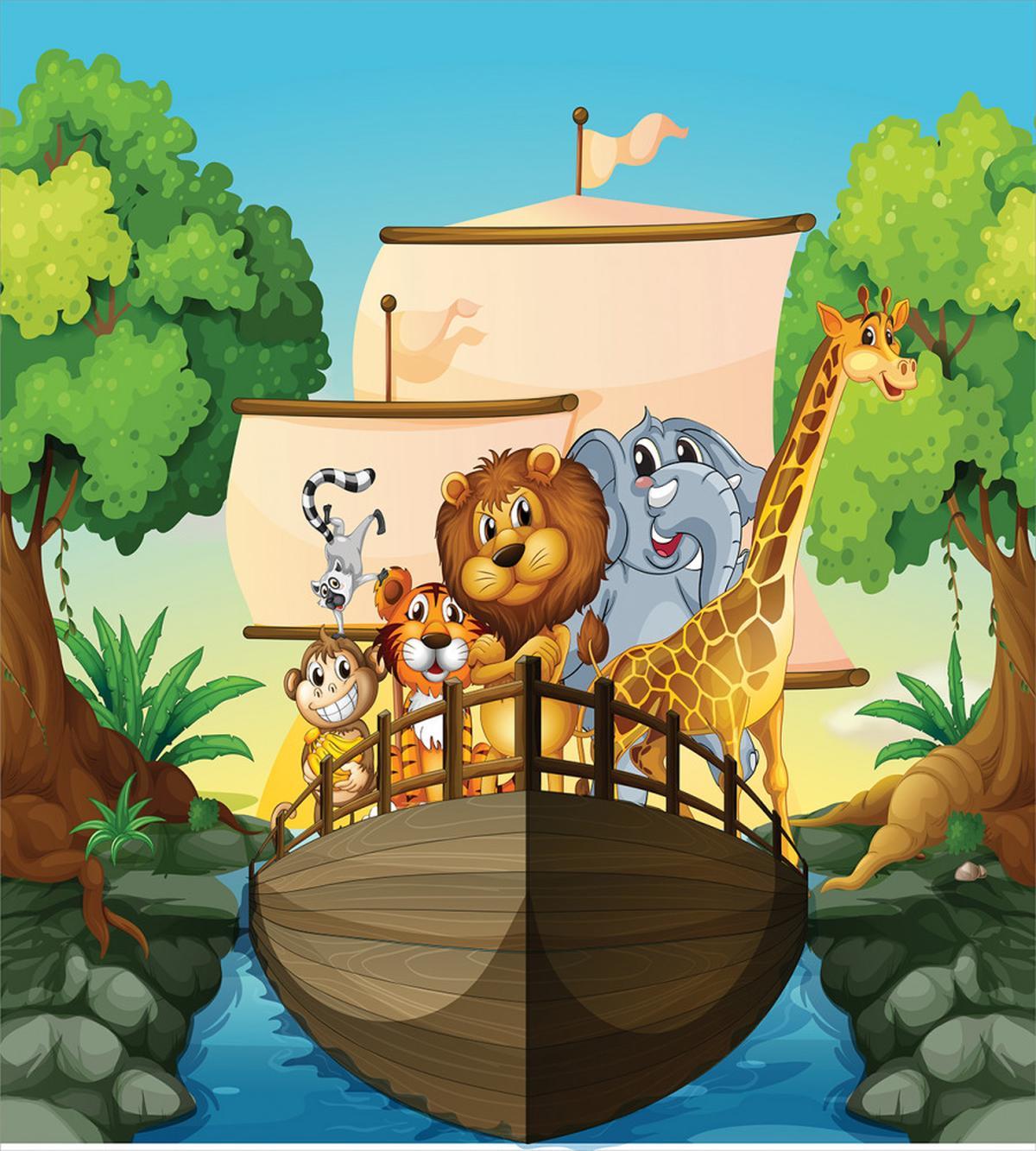 Floating Boat with Animals — Pattern
