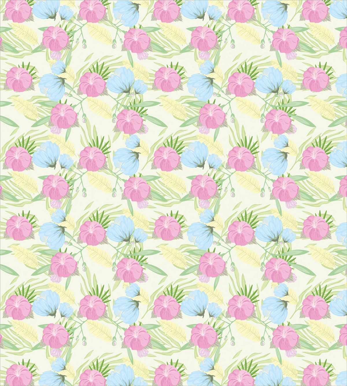 Flowers Leaves in Pastel Tones — Pattern