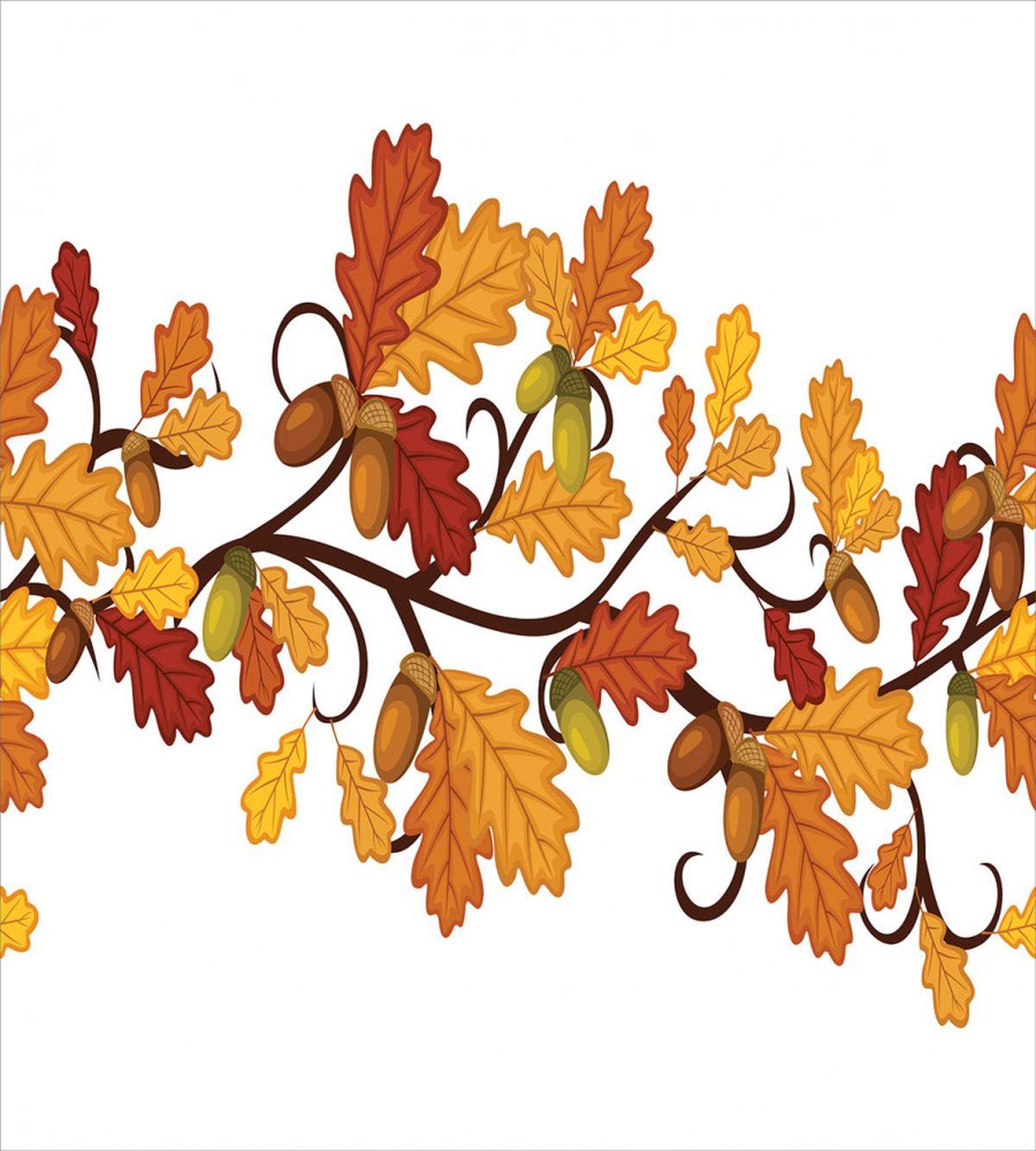 Autumn Oak Leaves and Acorns — Pattern